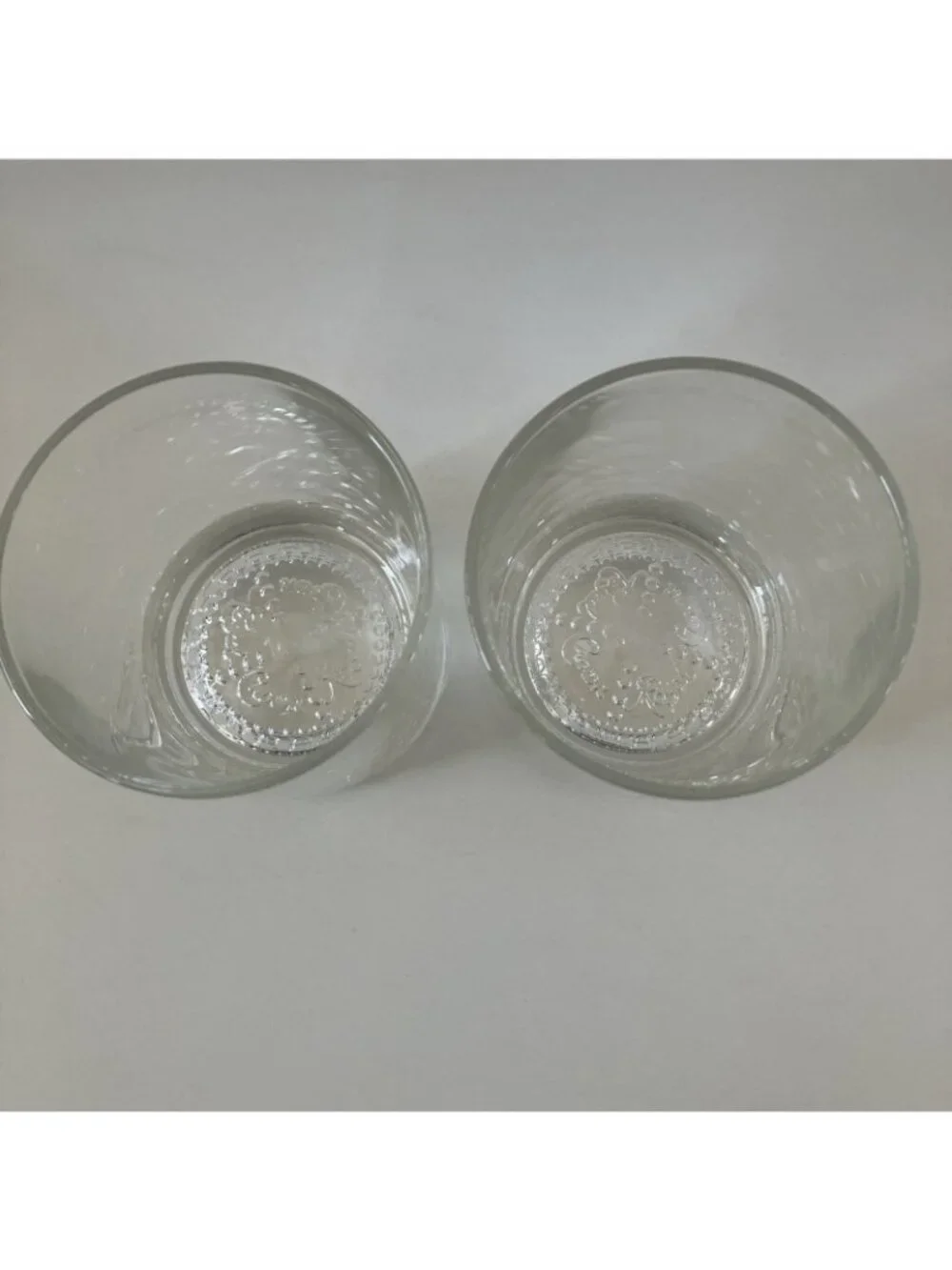 Set of 2 Crown Royal Heavy Bottom Rocks Glasses Pebbled Bottom with Logo